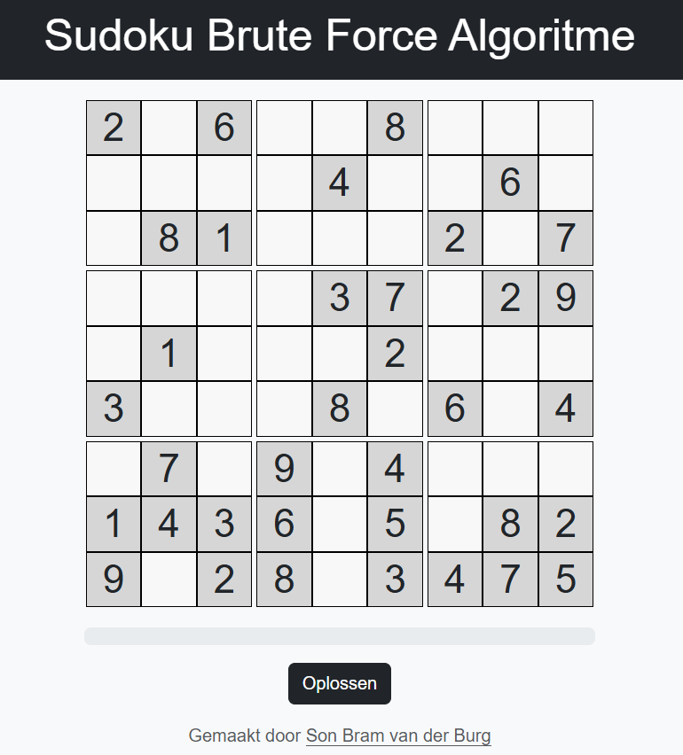 Sudoku brute force algorithm banner